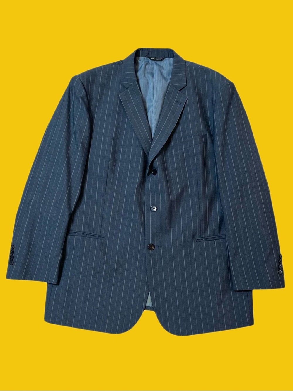 COOGI Luxe Blue Pinstripe Wool Blend Sport Coat Blazer 46R